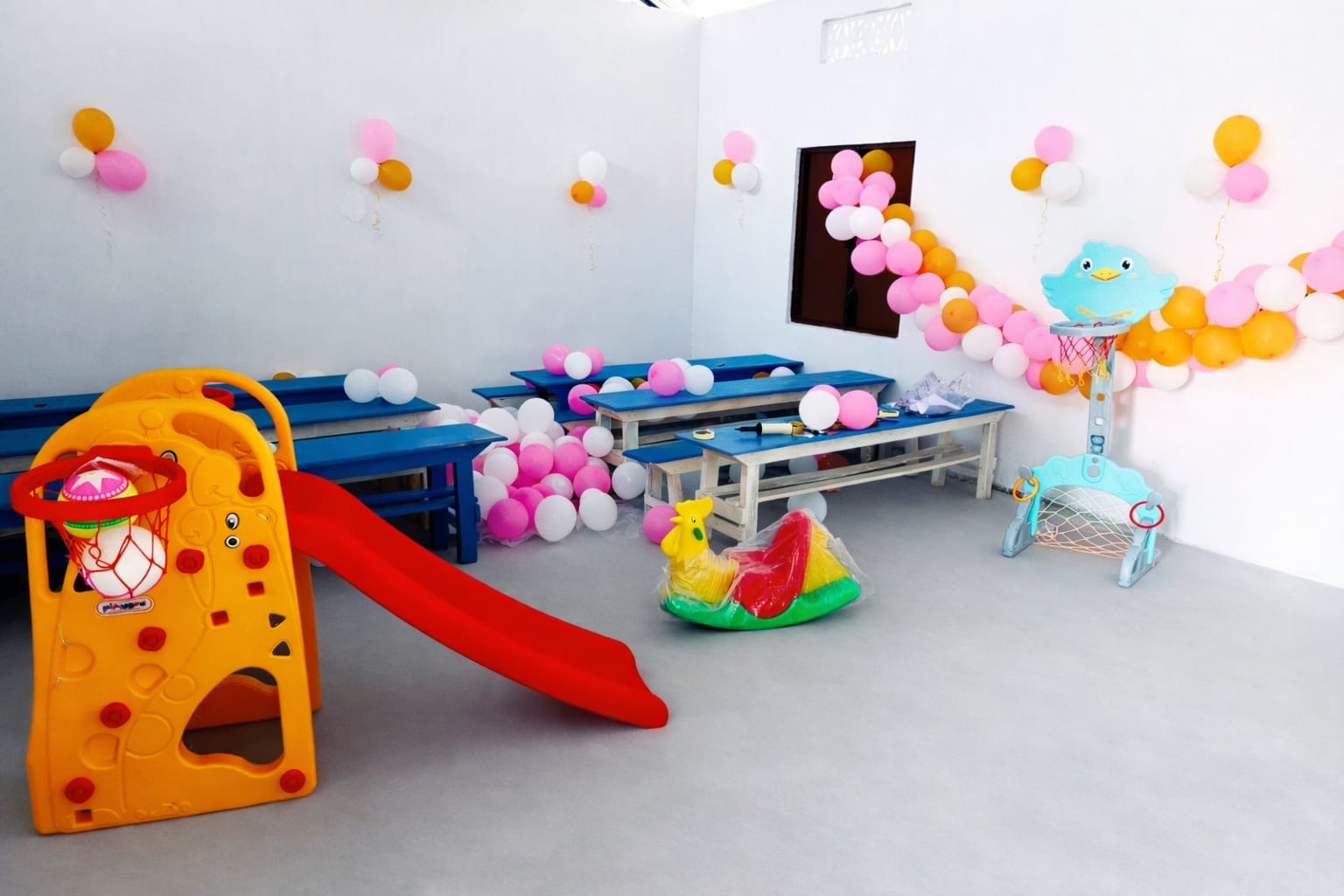 A bright, well-equipped classroom at Gyan Valley Senior Secondary School